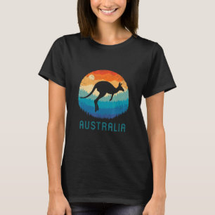 Australia Retro Kangaroo  Outback Sunset Au T-shirt
