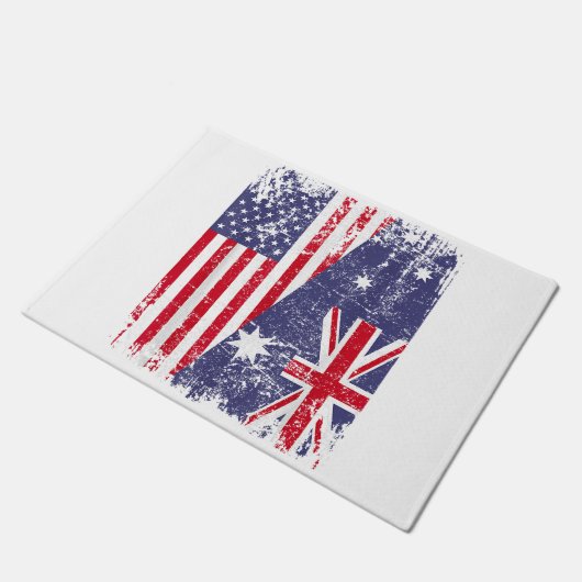 AUSTRALIA ROOTS Half-American Flag AUSTRALIË Deurmat (Schuin)