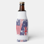 AUSTRALIA ROOTS Half-American Flag AUSTRALIË Flesjeskoeler (Fles Voorkant)