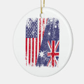 AUSTRALIA ROOTS Half-American Flag AUSTRALIË Keramisch Ornament (Links)