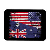 AUSTRALIA ROOTS Half-American Flag AUSTRALIË Magneet (Horizontaal)