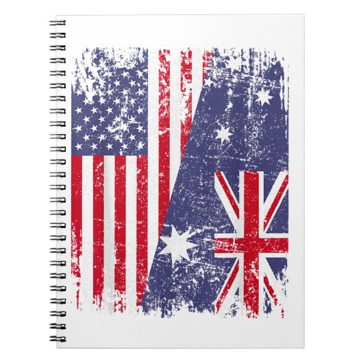 AUSTRALIA ROOTS Half-American Flag AUSTRALIË Notitieboek (Voorkant)