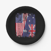 AUSTRALIA ROOTS Half-American Flag AUSTRALIË Papieren Bordje (Voorkant)