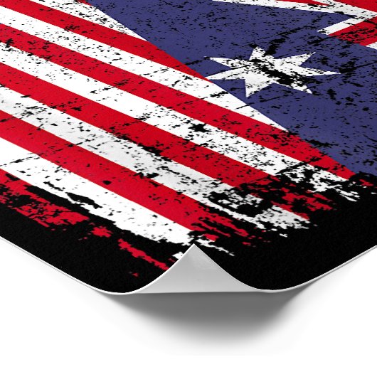 AUSTRALIA ROOTS Half-American Flag AUSTRALIË Poster (Hoek)