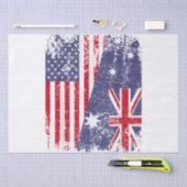 AUSTRALIA ROOTS Half-American Flag AUSTRALIË Tissuepapier (Craft)