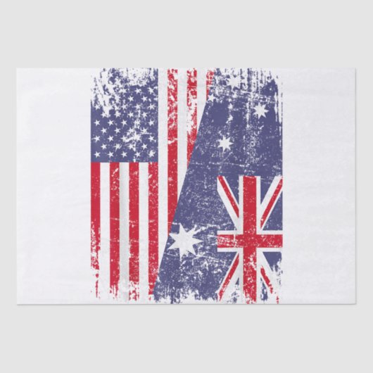 AUSTRALIA ROOTS Half-American Flag AUSTRALIË Tissuepapier (Voorkant)