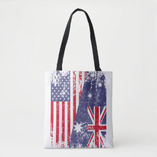 AUSTRALIA ROOTS Half-American Flag AUSTRALIË Tote Bag
