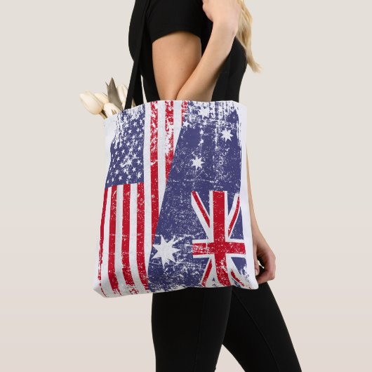 AUSTRALIA ROOTS Half-American Flag AUSTRALIË Tote Bag (Dichtbij)