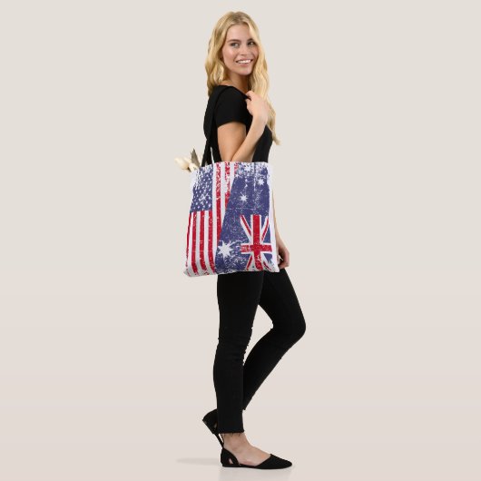 AUSTRALIA ROOTS Half-American Flag AUSTRALIË Tote Bag (Op model)
