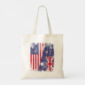 AUSTRALIA ROOTS Half-American Flag AUSTRALIË Tote Bag (Achterkant)