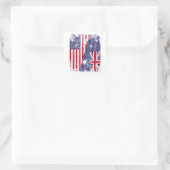 AUSTRALIA ROOTS Half-American Flag AUSTRALIË Vierkante Sticker (Tas)