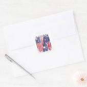 AUSTRALIA ROOTS Half-American Flag AUSTRALIË Vierkante Sticker (Envelop)
