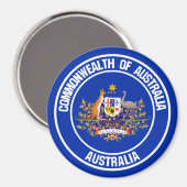 Australia Round Emblem Magneet (Voorkant / Achterkant)