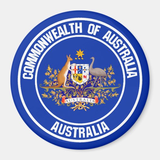 Australia Round Emblem Magneet (Voorkant)