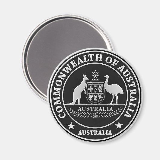 Australia Round Emblem Magneet (Voorkant / Achterkant)