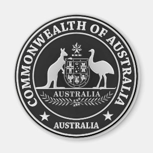 Australia Round Emblem Magneet