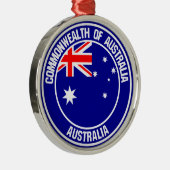 Australia Round Emblem Metalen Ornament (Rechts)