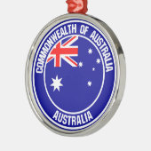 Australia Round Emblem Metalen Ornament (Links)