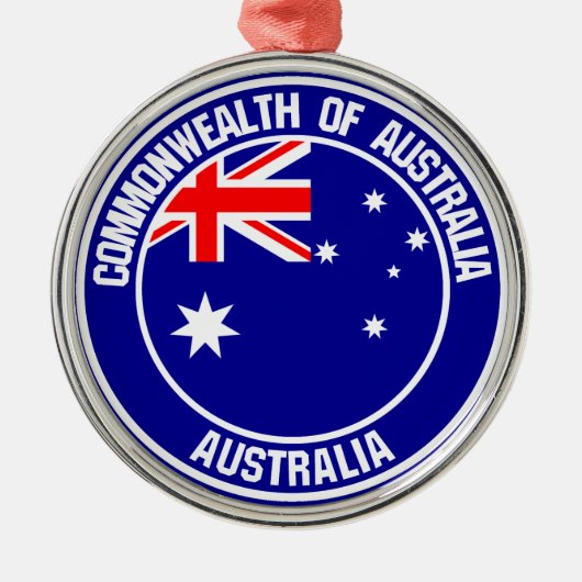 Australia Round Emblem Metalen Ornament (Voorkant)