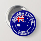 Australia Round Emblem Ronde Button 7,6 Cm (Voorkant /achterkant)