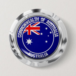 Australia Round Emblem Ronde Button 7,6 Cm