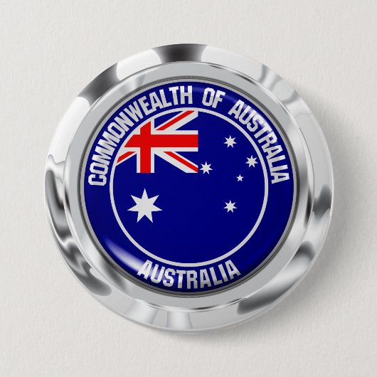 Australia Round Emblem Ronde Button 7,6 Cm (Voorkant)