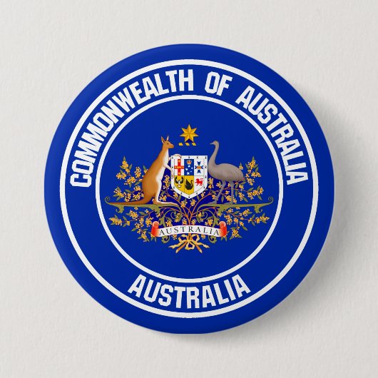 Australia Round Emblem Ronde Button 7,6 Cm (Voorkant)