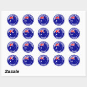 Australia Round Emblem Ronde Sticker (Vel)