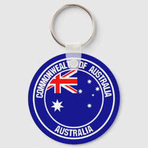 Australia Round Emblem Sleutelhanger