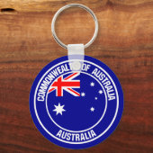 Australia Round Emblem Sleutelhanger (Voorkant)