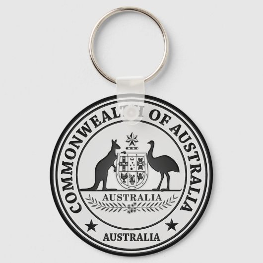 Australia Round Emblem Sleutelhanger (Voorkant)