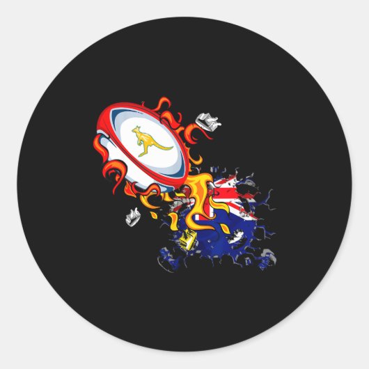 Australia Rugby, Wallabies Rugby Jersey, Australia Ronde Sticker (Voorkant)