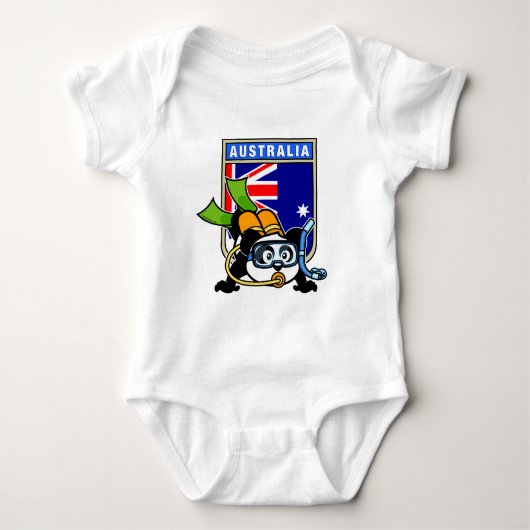 Australia Scuba Diving Panda Romper (Voorkant)
