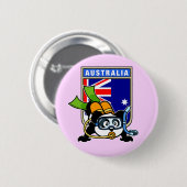 Australia Scuba Diving Panda Ronde Button 5,7 Cm (Voorkant /achterkant)