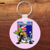 Australia Scuba Diving Panda Sleutelhanger (Voorkant)