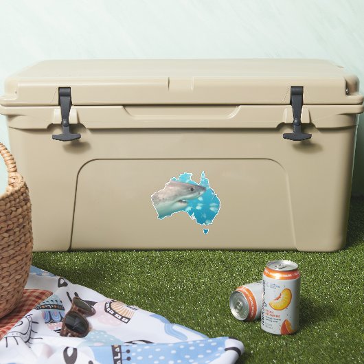 Australia Shape Great White Shark Close Sticker (Koeler)