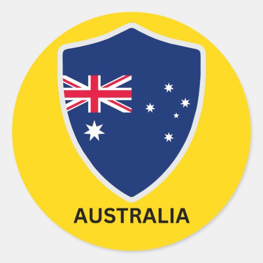 Australia Shield Ronde Sticker (Voorkant)