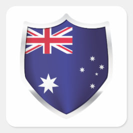 Australia Silver Shield Flag Vierkante Sticker