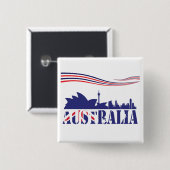 Australia Skyscaape Vierkante Button 5,1 Cm (Voorkant /achterkant)