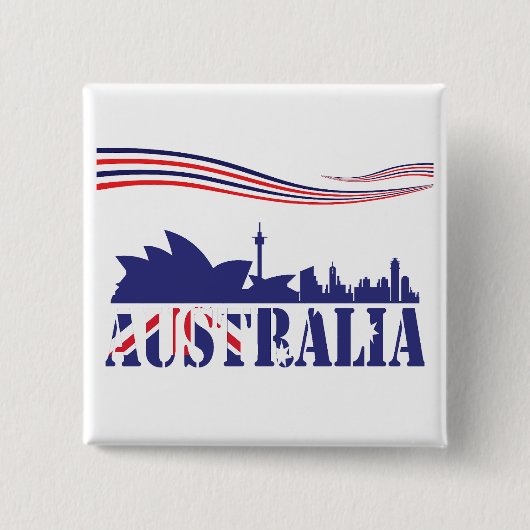 Australia Skyscaape Vierkante Button 5,1 Cm (Voorkant)