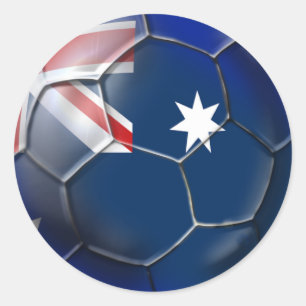 Australia Socceroos Soccer fans Oz flag Ball Ronde Sticker