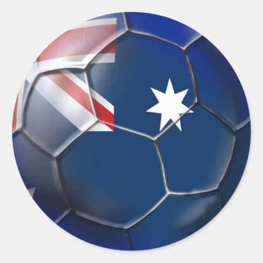 Australia Socceroos Soccer fans Oz flag Ball Ronde Sticker (Voorkant)