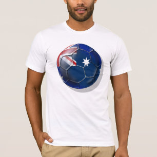 Australia Socceroos Soccer fans Oz flag Ball T-shirt