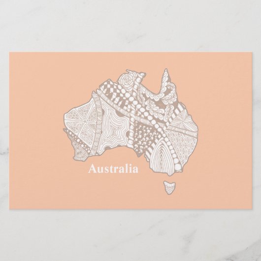 Australia Souvenir Map Art Briefpapier (Voorkant)