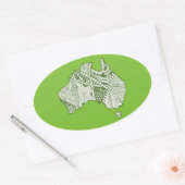 Australia Souvenir Map Art Ovale Sticker (Envelop)