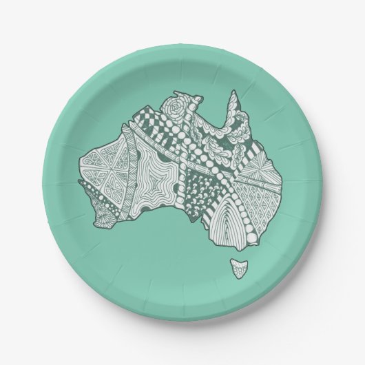 Australia Souvenir Map Art Papieren Bordje (Voorkant)