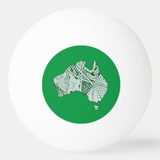 Australia Souvenir Map Art Pingpongbal (Achterkant)