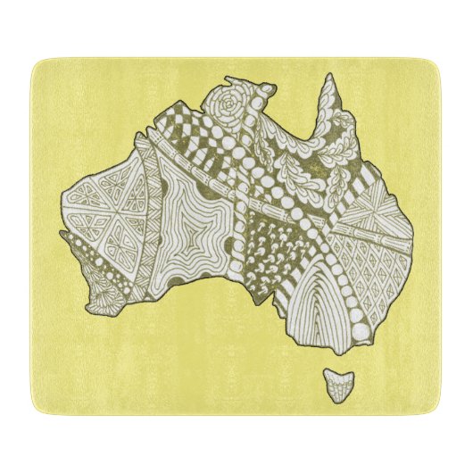 Australia Souvenir Map Art Snijplank (Voorkant)