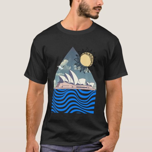 Australia Souvenir - Sydney Opera House - Aussie O T-shirt (Voorkant)