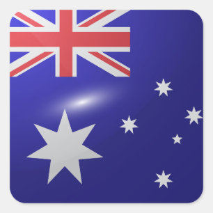 Australia square glossy flag vierkante sticker